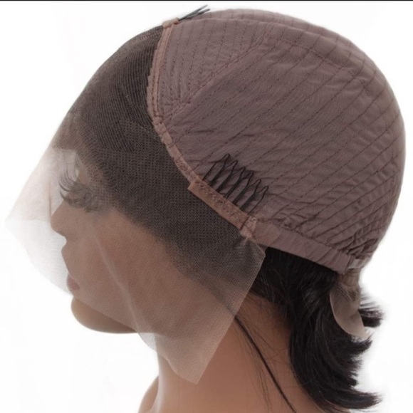 12” SHORT BLACK BOB HUMAN HAIR STRAIGHT LACE-FRONT - Picture 6 of 6